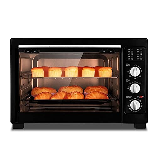 MZBDYYF Horno eléctrico de Gran Capacidad a Gran Capacidad, Horno portátil de cocción y Horno de Escritorio Multifuncional, Control de Temperatura de Tiempo, Rejilla, Tostado, Funciones de Hornear