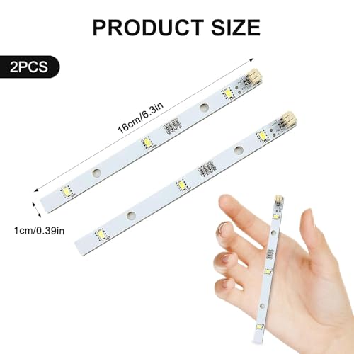 2 Stück LED-Lichtleiste,Gorenje Kühlschrank Ersatzteile,LED Kühlschranklampe,Kühlschrank Licht Lichtleiste für Rongsheng/Hisense E349766 MDDZ-162A 1629348 DC12V 2W [Energieklasse A]