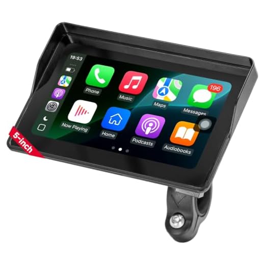 KEMIMOTO 5 Inch Motorcycle Screen, Auto Brightness – Wireless CarPlay & Android Auto, Waterproof GPS Navigation Display with Handlebar Mount – for Road, Touring, Adventure