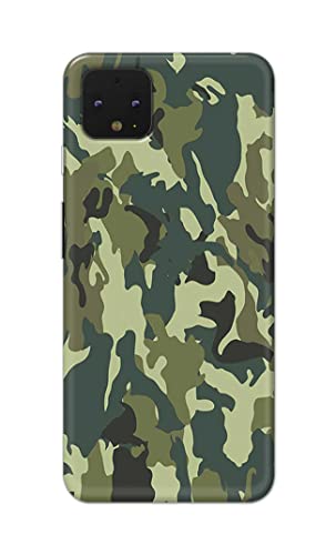 Image of PRINTFIDAA Printed Hard Back Cover Case for Google Pixel 4 Back Cover (Green Army Camouflage) -1803