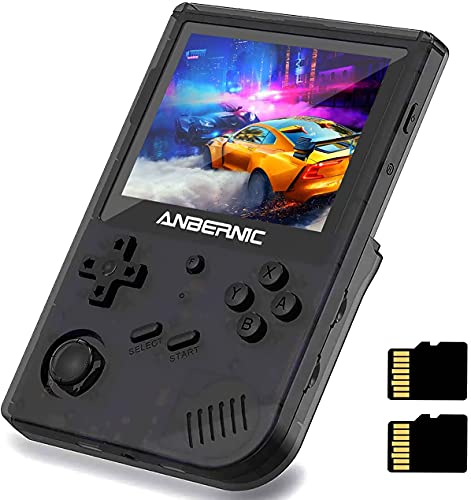 RG351V Consola de juegos de mano, sistema de código abierto con WiFi Online Sparring 64G TF Card 2500 juegos clásicos compatible con PSP / PS1 / N64 / NDS , pantalla IPS de 3.5 pulgadas (Negro)