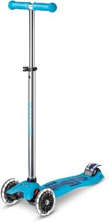 Micro® | Maxi Deluxe Glow LED Patinete 3 Ruedas Niños y niñas | Brilla en la Oscuridad | Ruedas con luz LED | Dirección Suave con Dureza Ajustable | Altura Regulable | 5-12 Años