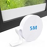 Condensation Absorbers Strip, 5M Condensation Absorbers for Windows, Anti Condensation Window Strip, Self-Adhesive Felt Tape Moisture Absorber for Glass Windows White 5m*3.5cm (White)