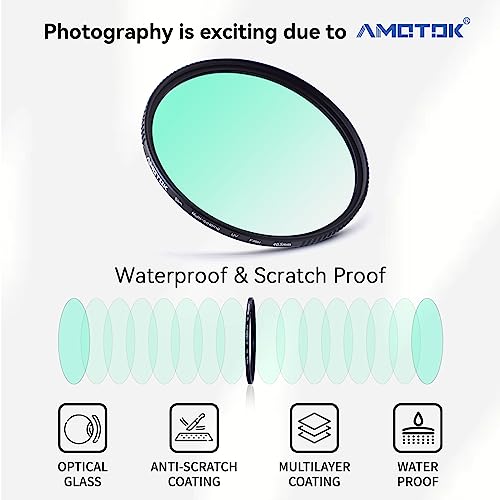 AMOTOK 40.5mm Ultra-Slim UV Camera Filter,16 Multi-Layer Coated HD/Waterproof/Scratch Resistant UV Filter with,Optical Glass+Aluminum Alloy Frame for Any 40.5 mm Camera Lens - Image 4