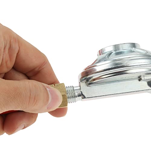 Hicello Gasregler Druckminderer 50mbar+Gasschlauch 150cm 1/4 Linkegewinde Betriebsdruck Gas Niederdruckregler Druckregler Zubehör/Ersatzteil für Gasgrils für Camping Picknicks Grillpartys