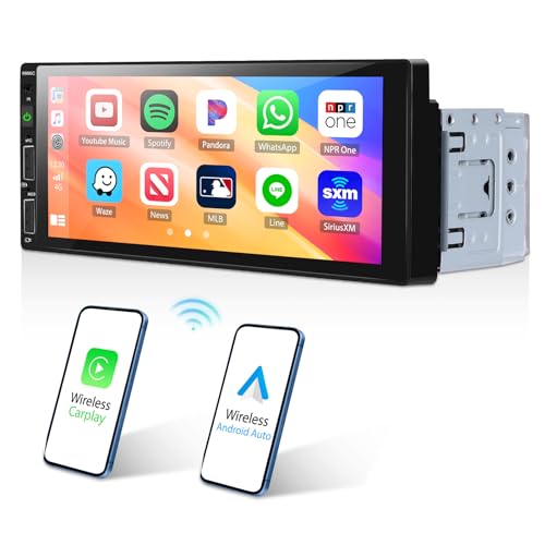 Hikity Bluetooth 1 Din Autoradio 5.1 Zoll Bildschir Touch Display Car Radio it Rückfahrkaera