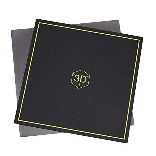 Lysee 3D Printer Parts & Accessories - 3D Printer Heated Bed Platform, 300x300mm New Flex netic Bed Build Plate 2 in 1 for CR-10 - (Color: Black)