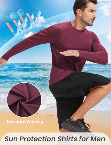 Image of MLYENX 7 Pack Long Sleeve Shirts for Men Sun Protection Quick Dry