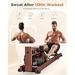 YOSUDA Water Rowing Machines for Home Use- Foldable Rower Machine 400LBS Weight Capacity with Dedicated Monitor & Bluetooth APP, Comfortable Seat - Image 5