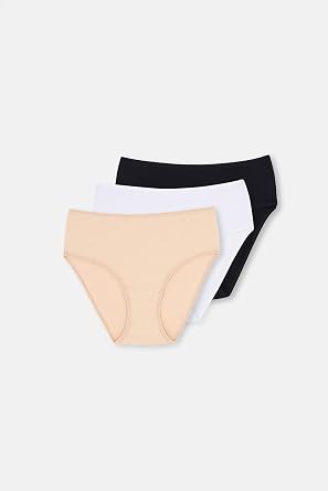Dagi Kadın 5104Kc Yüksek Bel Slip 3'lü Pamuk Siyah/Beyaz/Ten