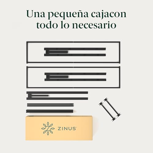 Miniatura 9 de Zinus Lorelai Somier 135x190 Cm - Altura 36 Cm - Base Cama Matrimonio En Acero - Láminas De Metal - Montaje Fácil- Espacio De Almacenamiento - Negro