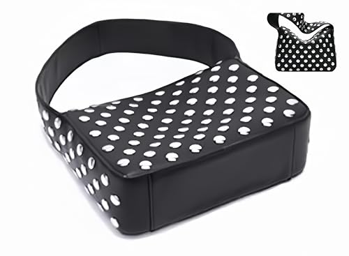 Image of Women's Small Shoulder Faux Leather Hobo Clutch Bag Shoulder Bag Y2K Fashion Purse,Black and White Polka Dot Shoulder Bag