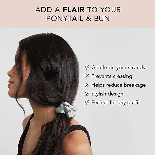 Kitsch Satin Scrunchies for Women - No Crease Hair Ties – Soft Satin Hair Scrunchies for Girls – Frizz Free, Gentle, Stylish Hair Accessories - Winter, 6 pcs - 4
