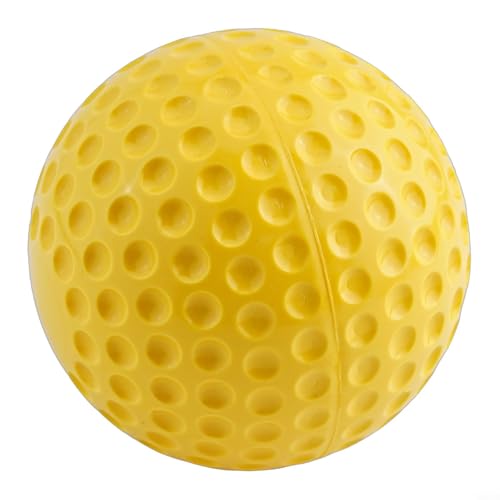 PU Dimpled Practice Baseball Training Ball Lightweight Hitting Fielding Equipment for Baseball Players and Pitching Machines 9 Inch 12 Inch Yellow（12inch）