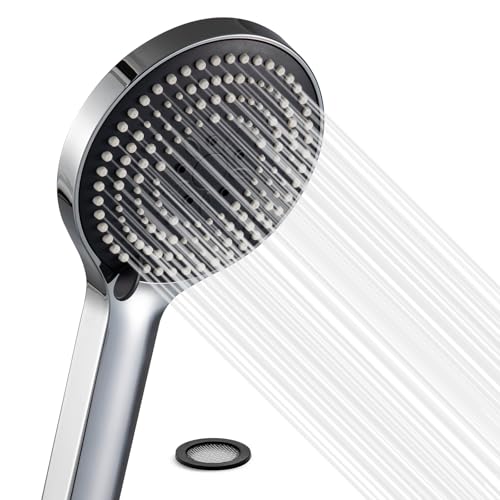 OFFO Pommeau de Douche,Douchette,Avec 6 modes de massage pulvérisation,Pommeau de Douche économie d'eau,Tête de Douche,Poire de Douche,Grande xxl(Φ130mm),Chrome