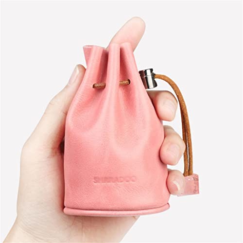 JSEIAJB Drawstring Key Case Women Leather Pull Out Organizer Bag Men's Small Mini Coin Bag Key Case2
