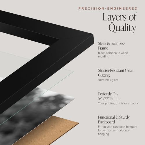 Image of Americanflat 16x22 Poster Frame - Engineered Wood - Black