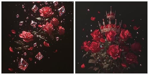 Kit diamond painting débutant adultes fleurs roses broderie point de croix
