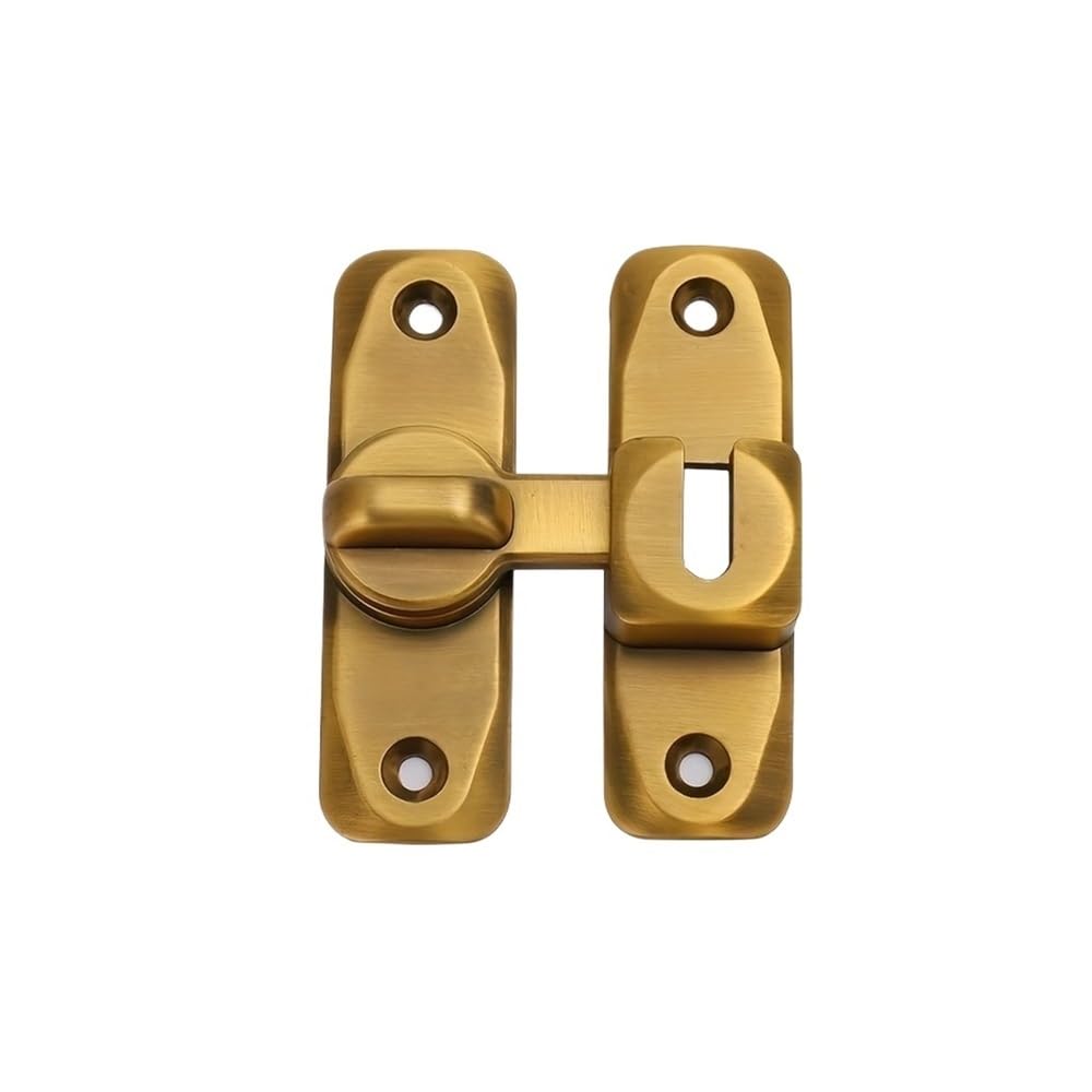 Miunihuooo Gold 2Pcs 180 Flip Door Latches,Rotating Aluminum Privacy Door Bolt,Thickened Anti Rust Locks