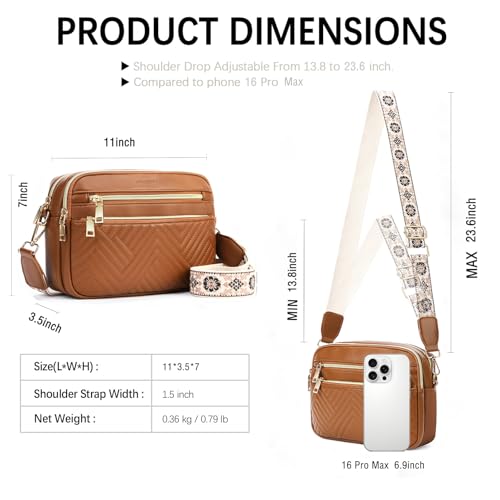 Image of printe Small Crossbody Bags for Women, Vegan Leather Trendy Purses for Women, Travel Handbags with Adjustable Shoulder Strap