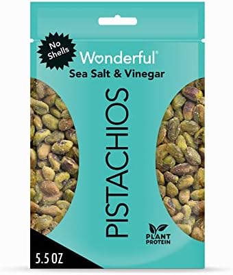 Wonderful Pistachios, No Shells, Sea Salt & Vinegar Nuts, 5.5oz Resealable Bag