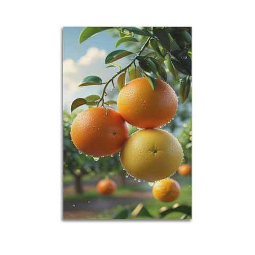 Poster mural moderne de fruits orange et pomelo ZHOUKEG 60x90 cm