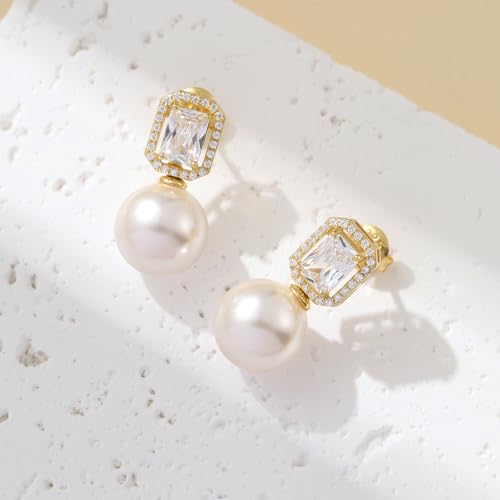 Perle blanche boucle d'oreille jiamiaoi en argent 925 rhodié luxe - 6
