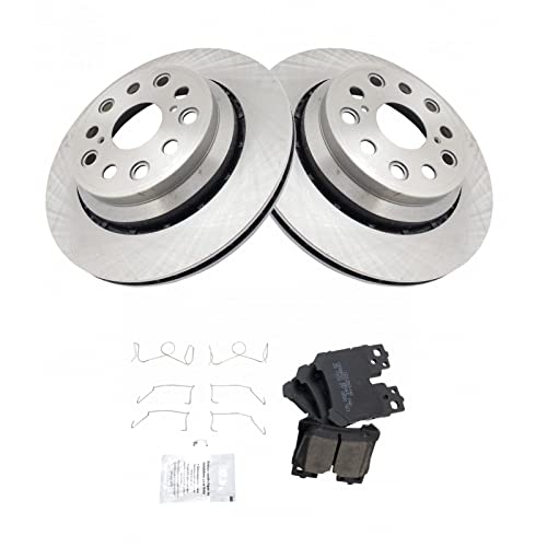 Image of TRQ Rear Ceramic Brake Pad and Rotor Set | For 07-08 Lexus LS460 09-13 RWD 14-17 L 14-17 Base Model