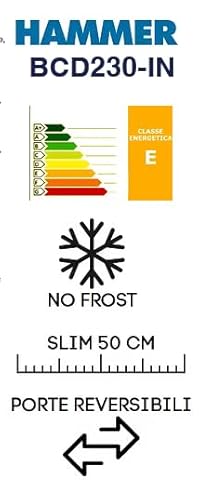 Hammer Frigorifero Combinato BCD230IN Slim Total No Frost Classe E - 225LT Tot Inox - 5