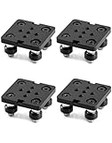 QWORK Small V-Wheel Plate, 4 Pack Gantry Rod Plate with Wheel, for 2020 Aluminum Profile, CNC and 3D Printer Parts Black Wheel
