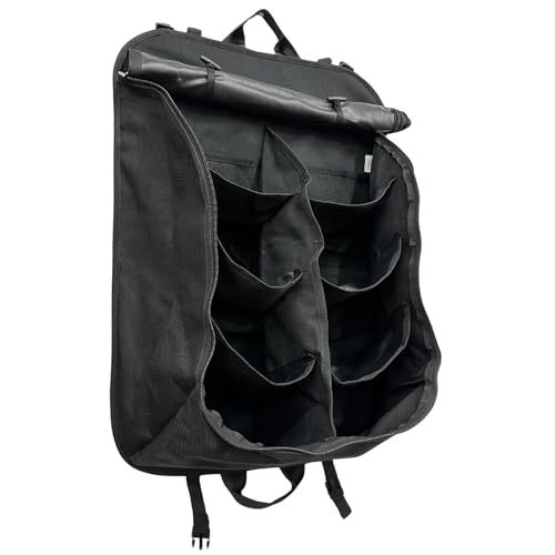 Tire Table Camp Organizer Hanging Storage Bag | Has 8 Pockets and Hangs Up | WaterProof Coating | Folds in Half for Compact Storage | Holds All Campsite Basics