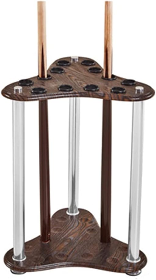 Pool Cues Racks,FreeStanding Wood Rack Holds Up To 12 Cues,Billiard