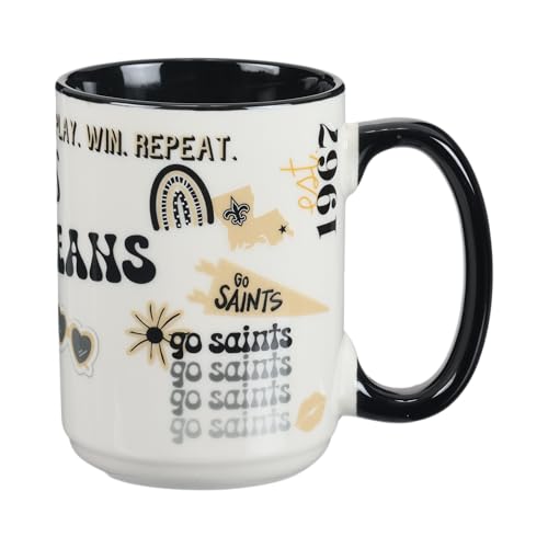 The Memory Company Officially Licensed 15oz Team Spirit Mug, New Orleans Saints