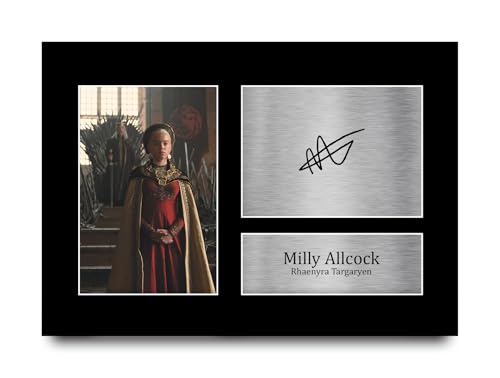 HWC Trading Milly Allcock House of the Dragon Rhaenyra Targaryen Geschenke Gedrucktes Signiertes Autogramm Foto für Fans von Fernsehshows - A4