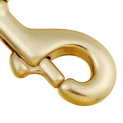 Aowesm 3-1/4 Inch Solid Brass Swivel Bolt Snap Hooks 7/8 Inch Swivel Eye Single Ended Scuba Diving Clips Keychain Holder For Dog Collar, Pet Leash, Flag Halyard And More (2 Pieces) #TOP5