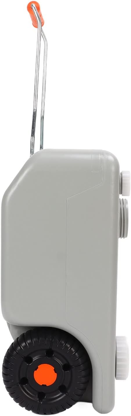 Portable RV Waste Holding Tank, 25L Large Capacity Tote Tank HDPE Water Tank with Two Pulleys and Grip for Boat, RV and Other Water Storage Needs