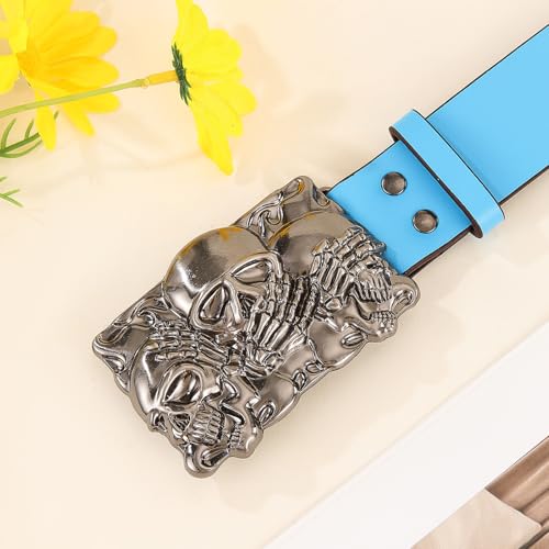 Trendy Men Belt With Skull Detailing Gothicism Styles Waist Belt Aesthetic Belt For Casual Wear3