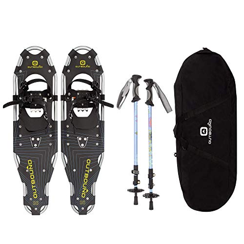 OUTBOUND Snowshoes Kit | Lightweight Aluminum Snowshoes with Adjustable Poles and Bag | Men and Women | 30 Inches