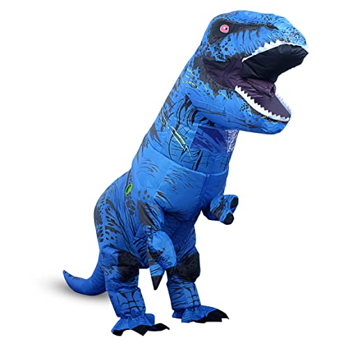 Inflatable Dinosaur Costume Piamif Inflatable Dinosaur Costume Adult, Fancy Halloween Blow up T-Rex Costume Full Body Dino...