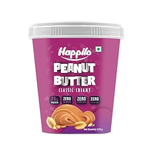 Happilo Classic Peanut Butter Creamy 500g, Protein Rich, Roasted Peanuts, No Added Sugar