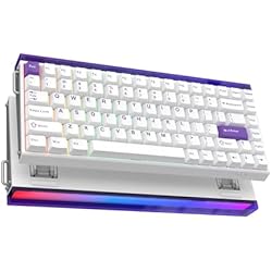 MechLands Aula Hero84 HE Wired Magnetic Gaming Keyboard, Rapid Hall Effect Keyboard with 0.01mm Adjustable Actuation, 8kHz Polling, 5-Layer Sound Dampening, RGB Lightbox & Backlit (White Purple)