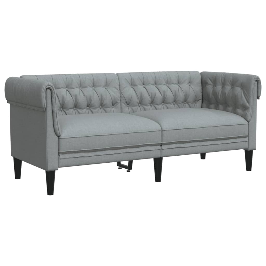 Homgoday 3-TLG. Sofagarnitur Loungesofa Wohnzimmersofa Sofa Couch Couchgarnitur Moderner Doppelsofa Gästesofa Sitzmöbel für Wohnzimmer Büro Hellgrau Stoff