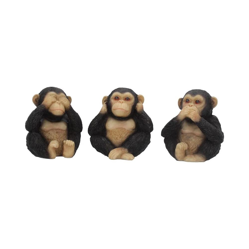 Nemesis Now U4174M8 Three Wise Chimps Figurine 8cm Black