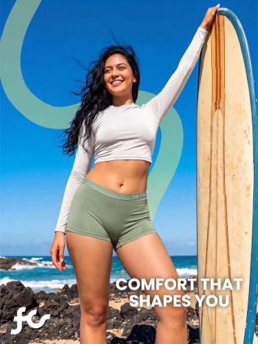 Image of Freecultr Women's Micro Modal Boyshort Panties - Soft, Stretchable & Breathable Full Coverage Underwear | Comfortable Everyday Innerwear | Pack of 7 | Multicolor