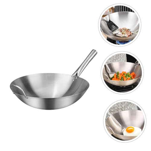Wok acero inoxidable fondo redondo 12 pulgadas miniatura 2