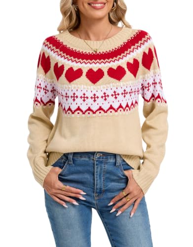 Image of Womens Halloween Knit Sweaters Long Sleeve Crew Neck Fair Isle Pullover