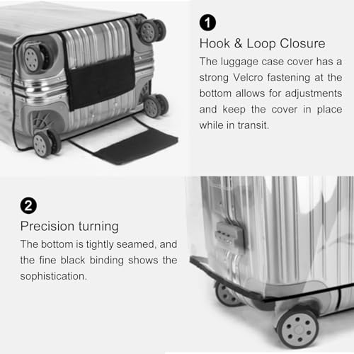 Image of Cover for Hard Luggage Trolley Bags Transparent Protective Covers PVC Fabric Waterproof Clear Suitcase Cover Protectors Travel Dustproof Luggage Sleeve (30 INCH)