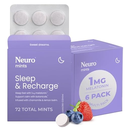 Neuro Melatonin 1 mg Sleep & Recharge Mints (72 Pieces) - Fast Dissolve Melatonin Sugar Free Mints with Lemon Balm & Chamomile for Better Sleep - Calm Sleep Supplement - Mixed Berry Flavor