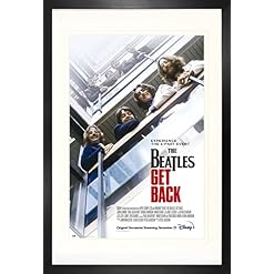 1art1 The Beatles Get Back Affiche Murale (91 x 61cm) et Cadre en MDF (120 x 80cm) - Les Beatles, Paul McCartney, John Lennon, RIngo Starr, George Harrison