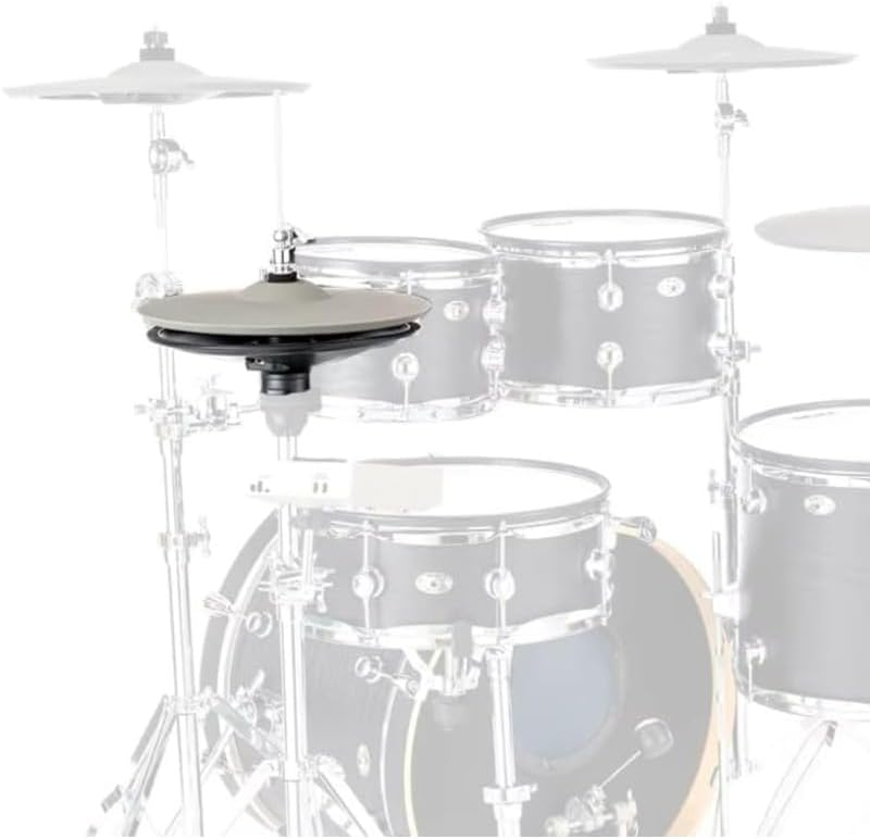 Electronic Drum Cymbal Pad 12 Inch Dual Function E Cymbal Mesh Surface Gray Hi Hat Crash Trigger Pad Replacement for Digital Drum Set Studio Practice Performance Use